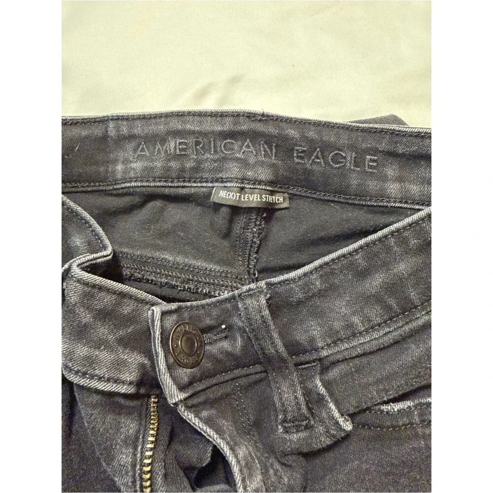 American Eagle size 00 short Charcoal Black Stretch hi rise jeggings
